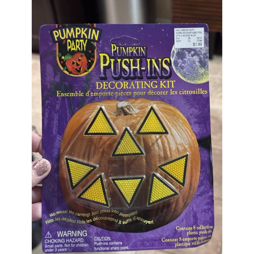 1997 Paper Magic Pumpkin Push-Ins Decorating Kit Halloween Sealed Vintage
